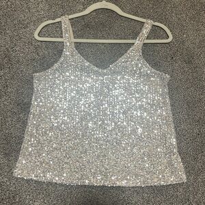 Willow and root sequin tank